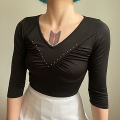 blusa preta morgana - PP/P - Roupas, decoração e acessórios VINTAGE - Legado Brechó