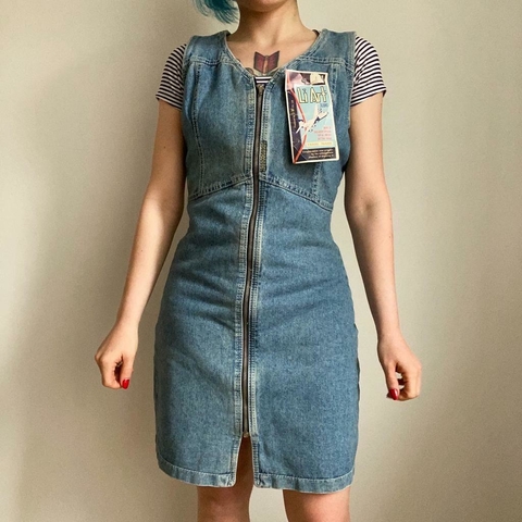 vestido jeans vintage 80's - M