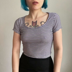 cropped navy listrado - P na internet