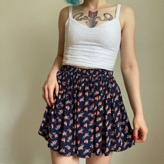 saia floral marinho - P - comprar online