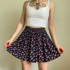saia floral marinho - P