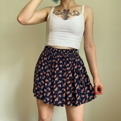saia floral marinho - P - comprar online