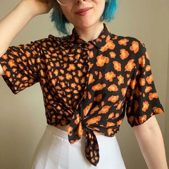 camisa cropped oversized - P