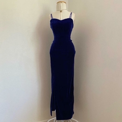 vestido roxo em veludo vintage - PP - Roupas, decoração e acessórios VINTAGE - Legado Brechó