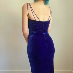 vestido roxo em veludo vintage - PP na internet