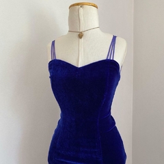 Imagem do vestido roxo em veludo vintage - PP