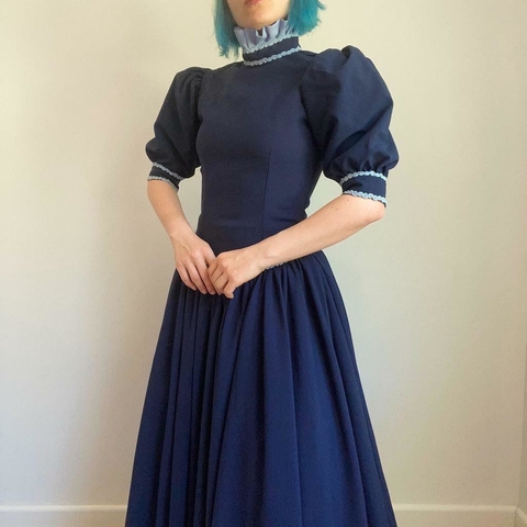 vestido típico azul marinho - P