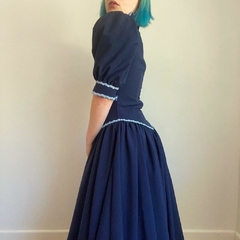 vestido típico azul marinho - P - Roupas, decoração e acessórios VINTAGE - Legado Brechó