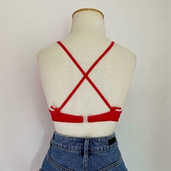 biquini vermelho floral - M - comprar online
