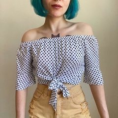blusa cropped de bolinhas - P/M