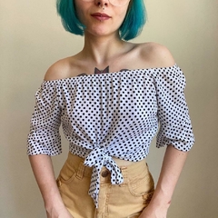 blusa cropped de bolinhas - P/M - comprar online