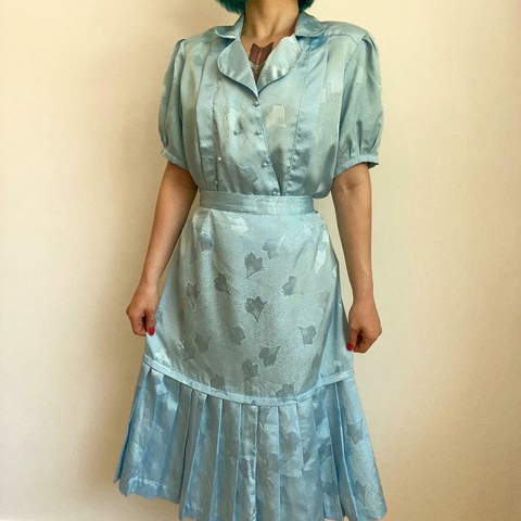 conjunto vintage azul celeste - G