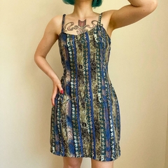vestido anos 90 estampado - P/M na internet