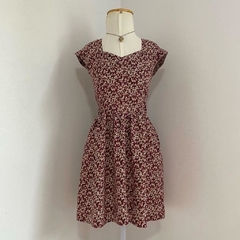 vestidinho floral bordô - PP/P - Roupas, decoração e acessórios VINTAGE - Legado Brechó