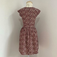 vestidinho floral bordô - PP/P - loja online