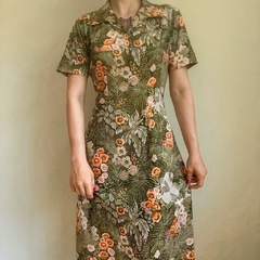vestido vintage verde floresta - M na internet