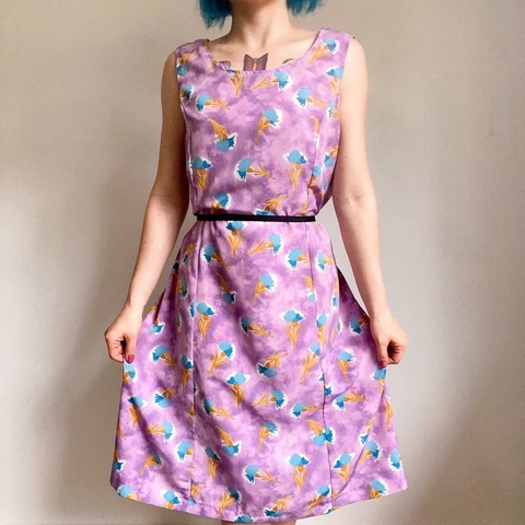 vestido mídi floral lilás - G/GG