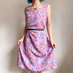 vestido mídi floral lilás - G/GG - Roupas, decoração e acessórios VINTAGE - Legado Brechó