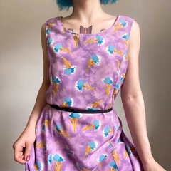 vestido mídi floral lilás - G/GG na internet