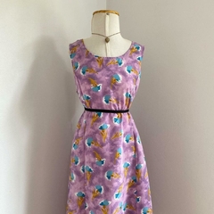 vestido mídi floral lilás - G/GG