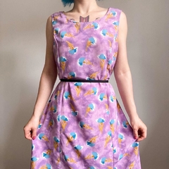 vestido mídi floral lilás - G/GG - comprar online