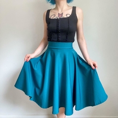 saia godê turquesa - M - Roupas, decoração e acessórios VINTAGE - Legado Brechó