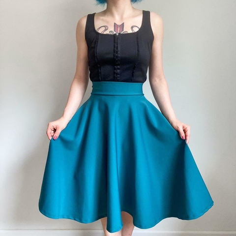 saia godê turquesa - M