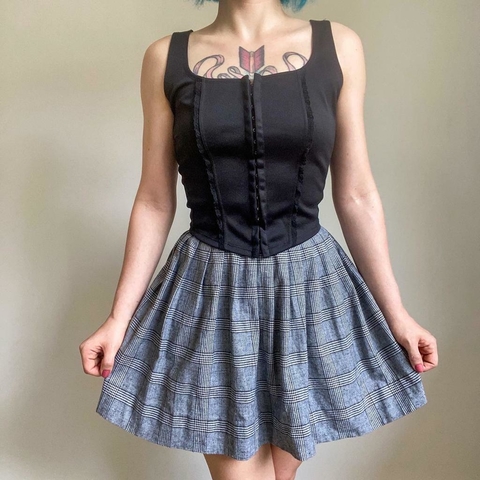 saia de pregas xadrez - PP