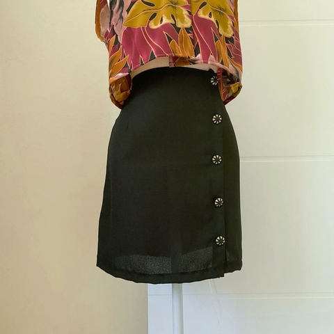 saia vintage preta - M