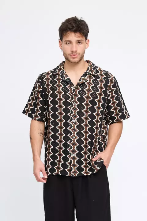 CAMISA TEJIDA RHOM NEGRO
