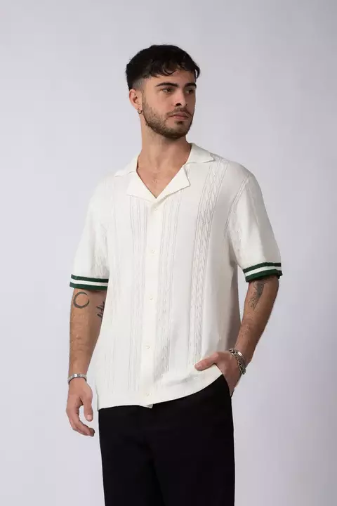 CAMISA TEJIDA MIST CRUDO - VERDE