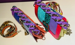 COLECCIÓN CARTERA DONNA: MODELO: “DONNA MELINA” (violeta, azules y naranja) de 5 cueros diferentes. - tienda online