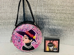 Cartera de cuero oveja italiana serpiente negra MODELO: “AUDREY HEPBURN” - tienda online