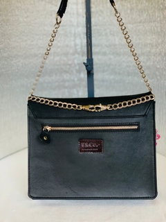 Cartera de cabritilla negra, Homenaje al Diseñador Karl Lagerfeld, Modelo: Melodié. - Támesis&Co.