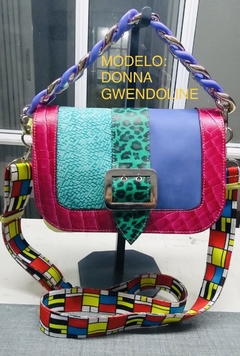 CARTERA DE 5 CUEROS DISTINTOS ITALIANOS Y ARGENTINOS MODELO: “DONNA GWENDOLINE”.- cartera de triple división interna. - Támesis&Co.