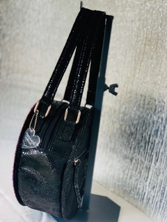 Cartera de cuero oveja italiana serpiente negra MODELO: “AUDREY HEPBURN” - comprar online