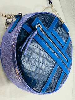 Cartera de tres cueros redonda, Modelo: “Calamosca” (Cagliari, Cerdeña, Italia). - comprar online