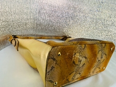CARTERA CURVA MODELO “BELLA” víbora y dorada - Támesis&Co.