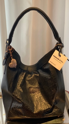 Cartera de cabritilla Curva “EMMA”.-(negra).