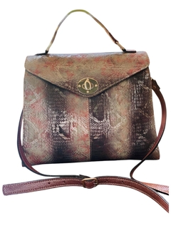Cartera de cuero italiano serpiente con escamas. Modelo: “LINETTE”.- - comprar online
