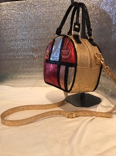 Imagen de CARTERA DE CUERO DE OVEJA ITALIANA METALIZADA. "MONDRIAN DE QUEEN MARY".