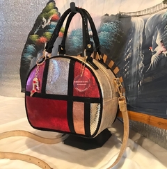 Imagen de CARTERA DE CUERO DE OVEJA ITALIANA METALIZADA. "MONDRIAN DE QUEEN MARY".