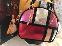 CARTERA DE CUERO DE OVEJA ITALIANA METALIZADA. "MONDRIAN DE QUEEN MARY".