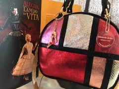 Imagen de CARTERA DE CUERO DE OVEJA ITALIANA METALIZADA. "MONDRIAN DE QUEEN MARY".
