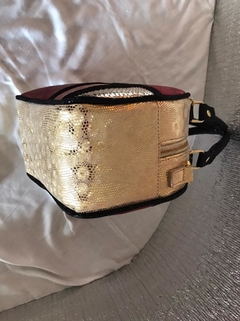 CARTERA DE CUERO DE OVEJA ITALIANA METALIZADA. "MONDRIAN DE QUEEN MARY". - tienda online