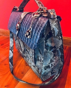 Imagen de CARTERA DE VÍBORA Y CROCO ITALIANO LEGÍTIMO "SUMMY".