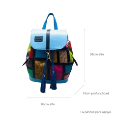 CARTERA DE CUERO MONDRIAN MOCHILA DE CUERO ITALIANO Y CUERO ARGENTINO 100% MODELO "FRANCA".-