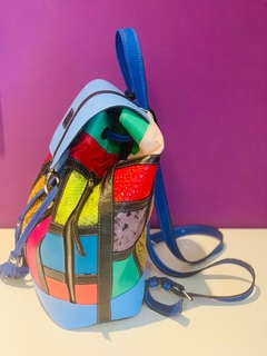 CARTERA DE CUERO MONDRIAN MOCHILA DE CUERO ITALIANO Y CUERO ARGENTINO 100% MODELO "FRANCA".-