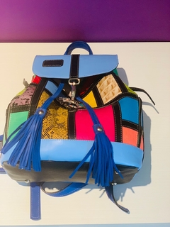 Imagen de CARTERA DE CUERO MONDRIAN MOCHILA DE CUERO ITALIANO Y CUERO ARGENTINO 100% MODELO "FRANCA".-