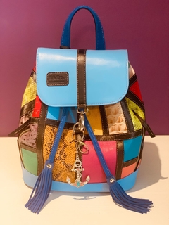 CARTERA DE CUERO MONDRIAN MOCHILA DE CUERO ITALIANO Y CUERO ARGENTINO 100% MODELO "FRANCA".-